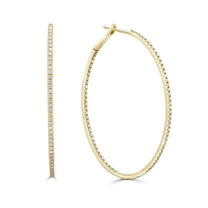 Brilliant diamond hoop earrings