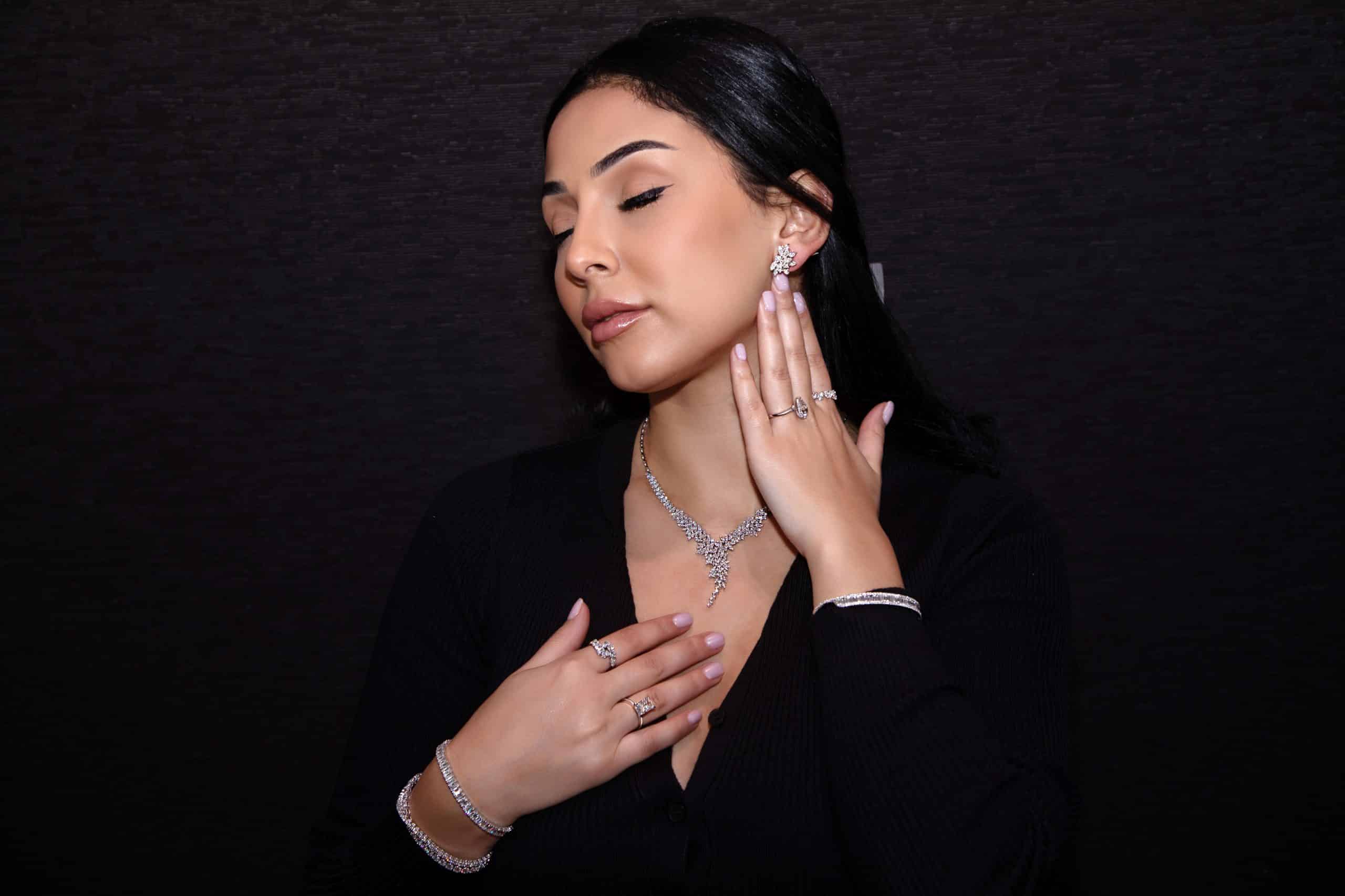 Model Showcasing engagement rings and Jewellery