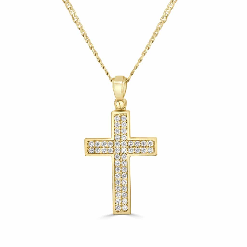18kt gold zirconia pendant