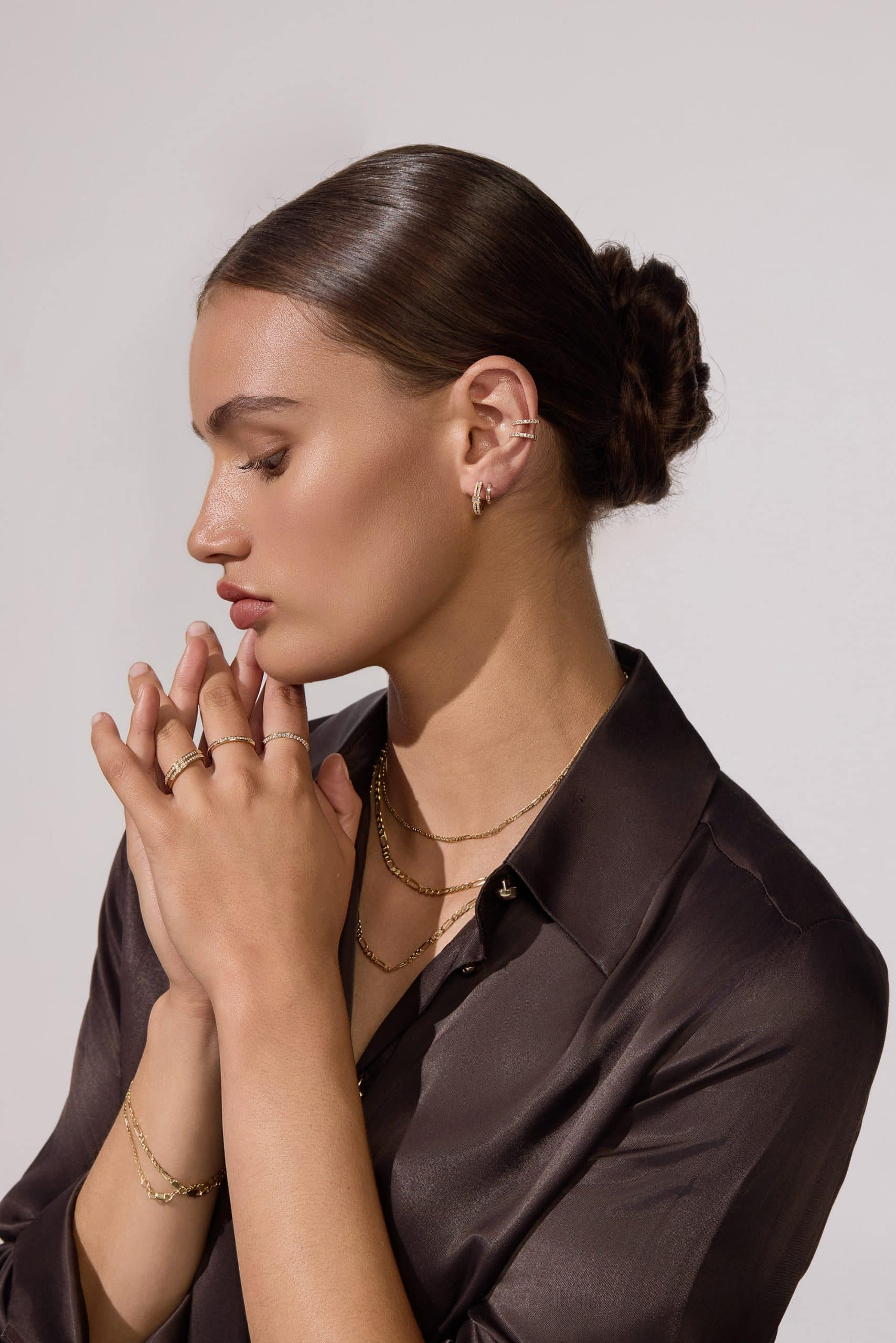 Elegant jewelry on a model