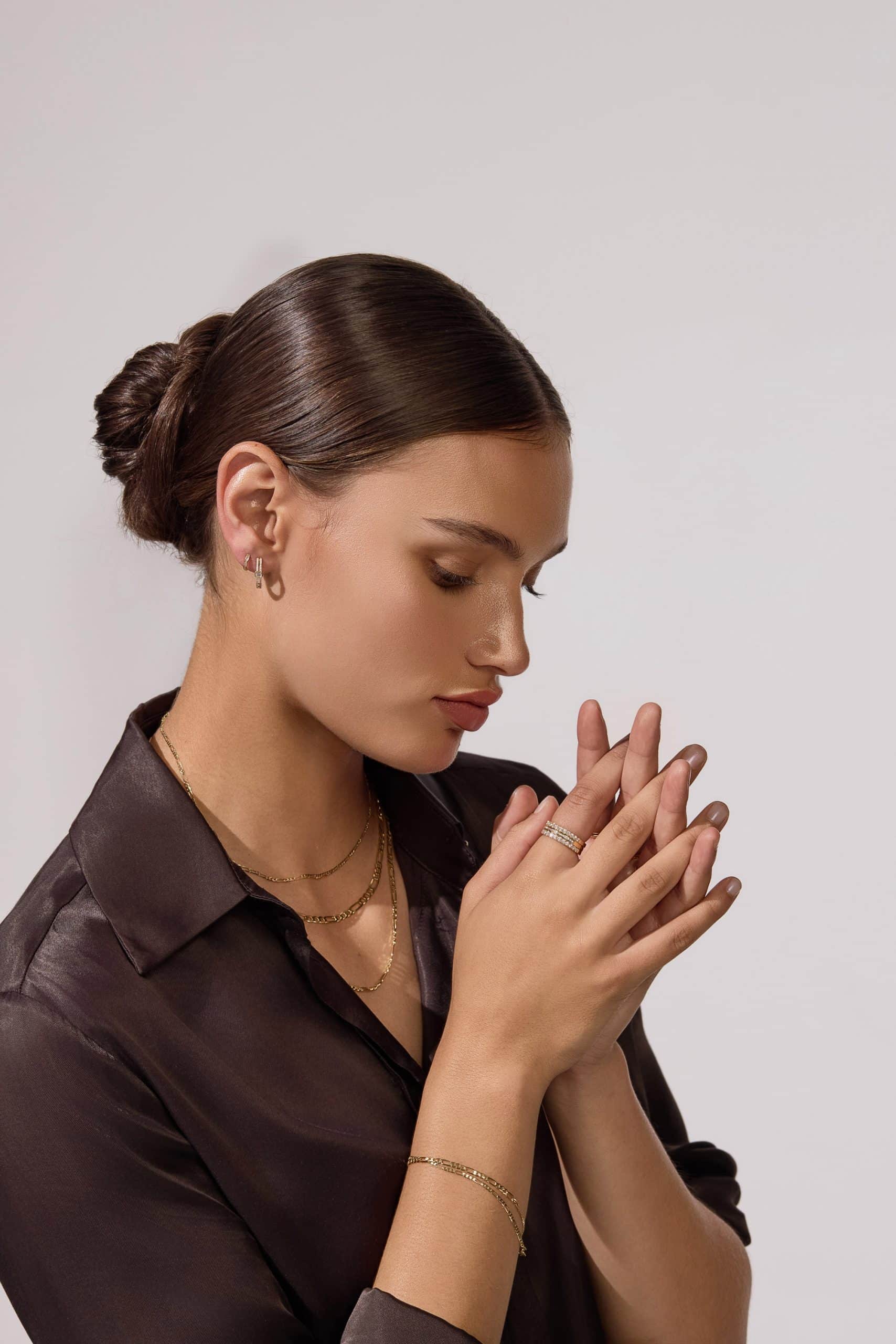 Elegant jewelry on a model
