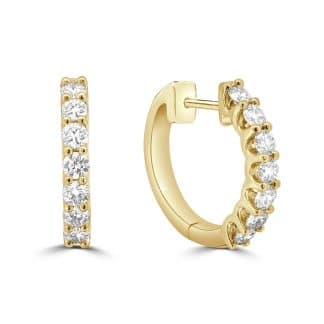 Gleaming Diamond Hoop EarringsDiamond hoop earrings yellow gold