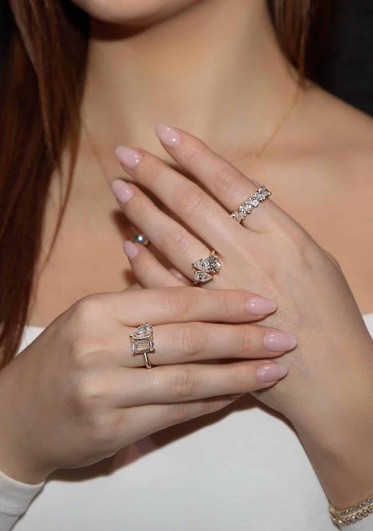 Elegant hands adorned with rings