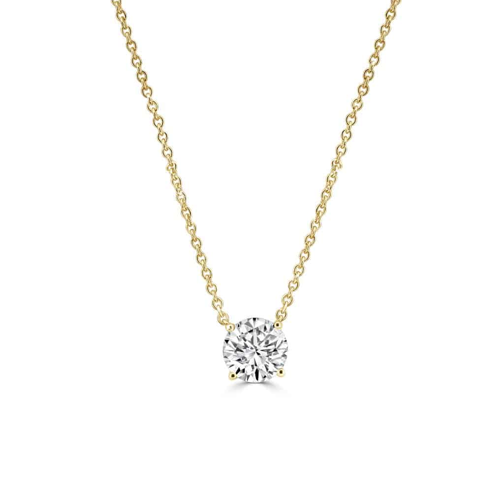 Lab diamond necklace yellow gold