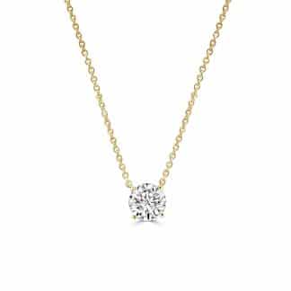 Refined Shine Solitaire Lab Diamond NecklaceLab diamond necklace yellow gold