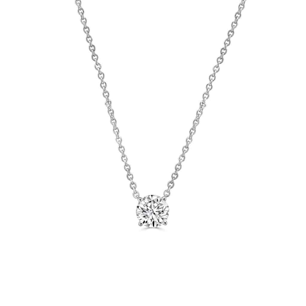 Single diamond necklace white gold