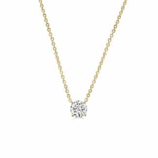 Simply Iconic Yellow Gold Lab Diamond NecklaceSingle diamond necklace yellow gold