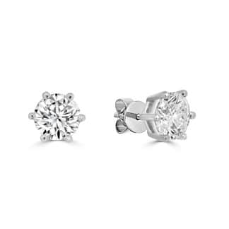 True Light Lab Diamond Stud Earrings in White GoldWhite Gold Lab Diamond Stud Earrings