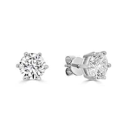 White Gold Lab Diamond Stud Earrings
