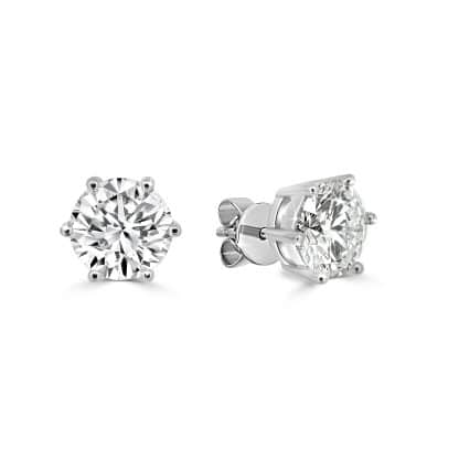 Round lab diamond stud earrings