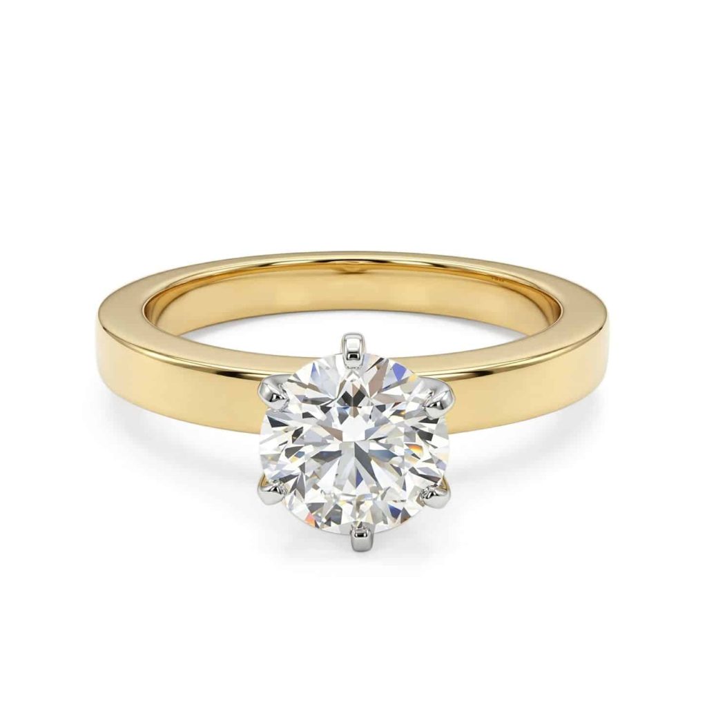 Two Tone Engagement Ring Lab Diamond