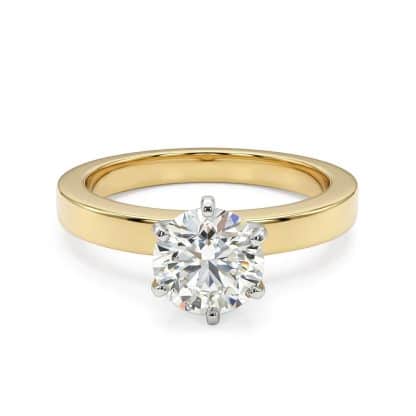 Two Tone Engagement Ring Lab Diamond