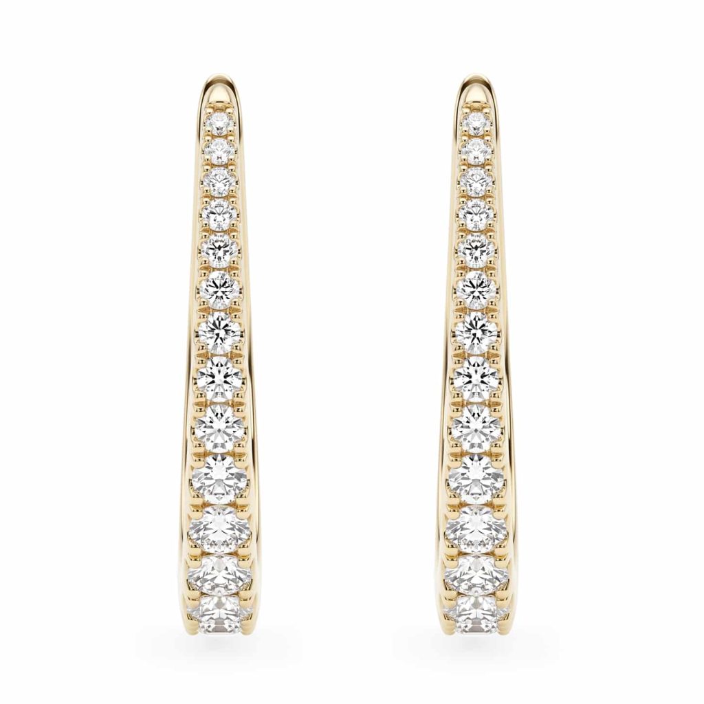 round diamond hoop earrings