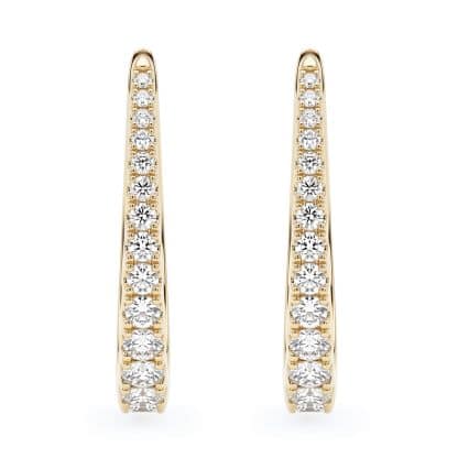 round diamond hoop earrings
