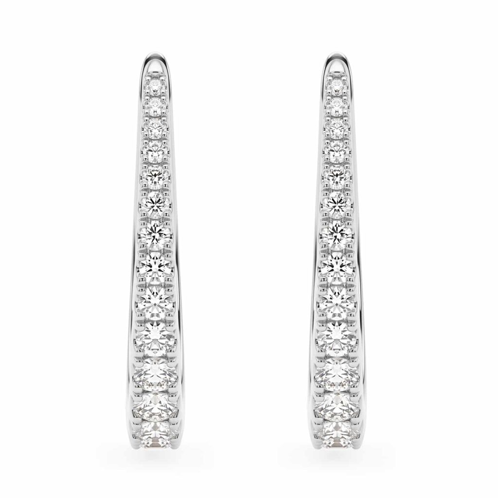 white gold diamond drop earrings
