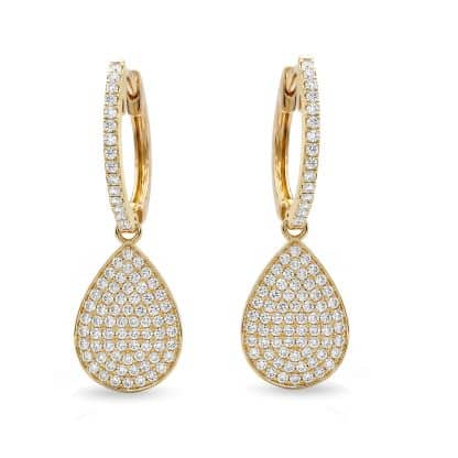 round cluster drop earrings