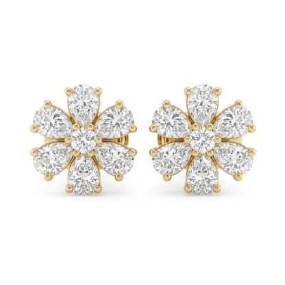 flower diamond stud earrings