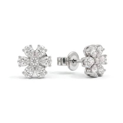 Diamond Flower Studs