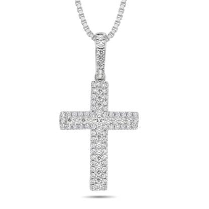 White Gold Diamond Cross