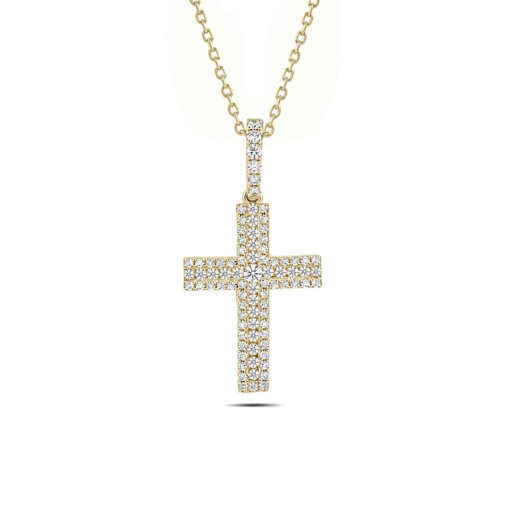 Channel Set Diamond Cross