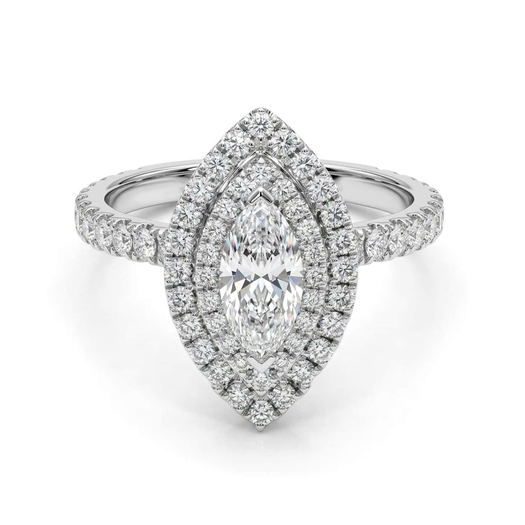 marquise halo diamond ring