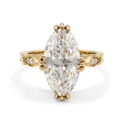 Moval diamond ring yellow gold