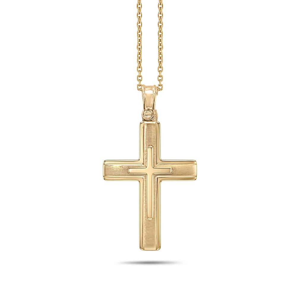 Yellow Gold Layered Cross