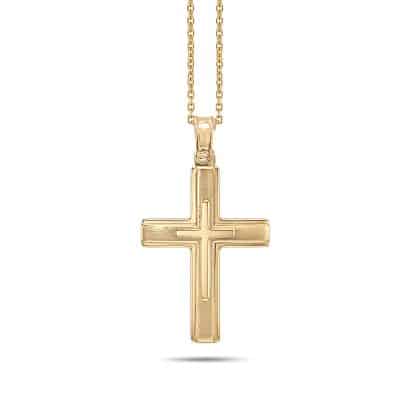 Yellow Gold Layered Cross