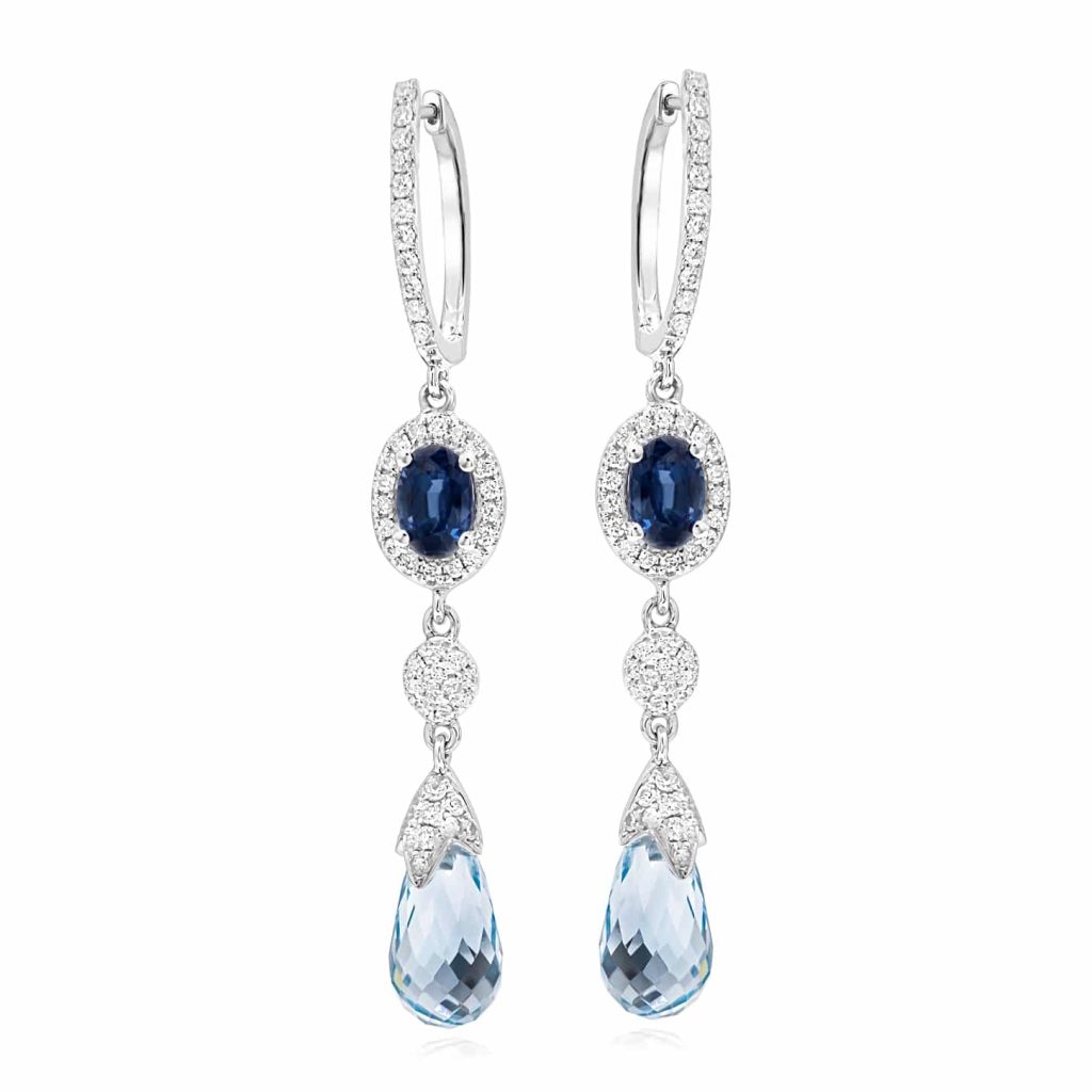 sapphire and topaz earrings