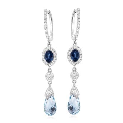 sapphire and topaz earrings