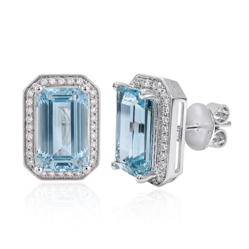 aquamarine stud earrings