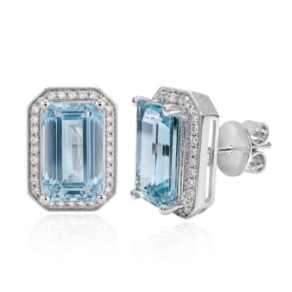 aquamarine stud earrings