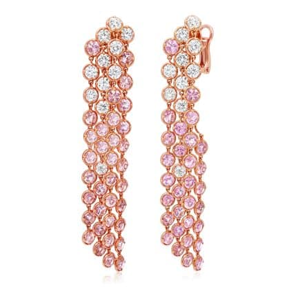 Pink Sapphire and Diamond Drop Earrings