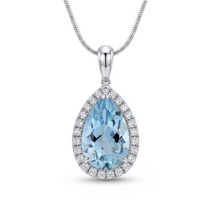 Aquamarine and Diamond Pendant