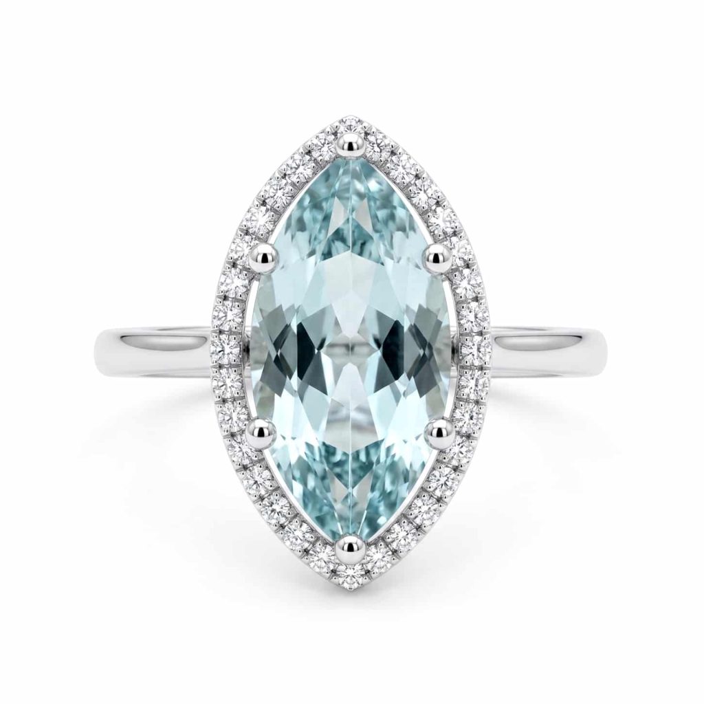 Aquamarine and Diamond Ring