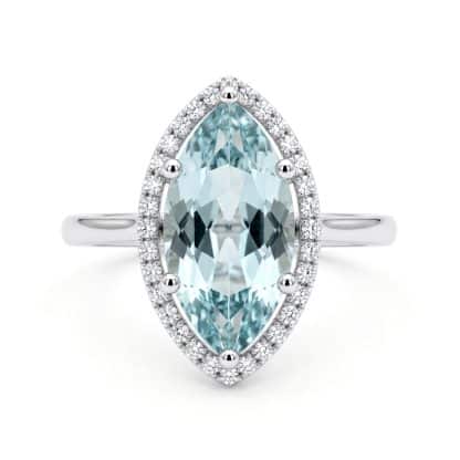 Aquamarine and Diamond Ring