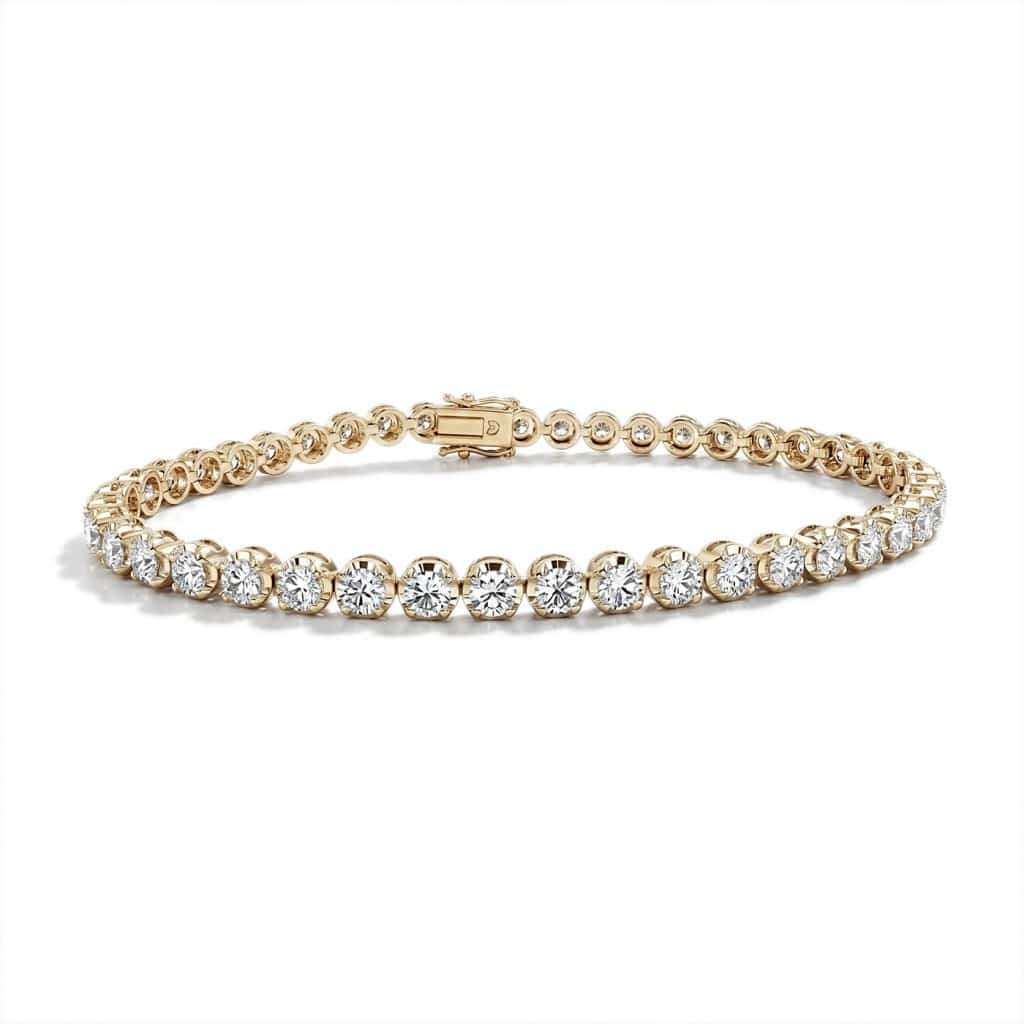 Yellow gold tennis bracelet