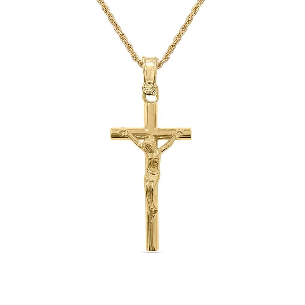 Small gold crucifix pendant