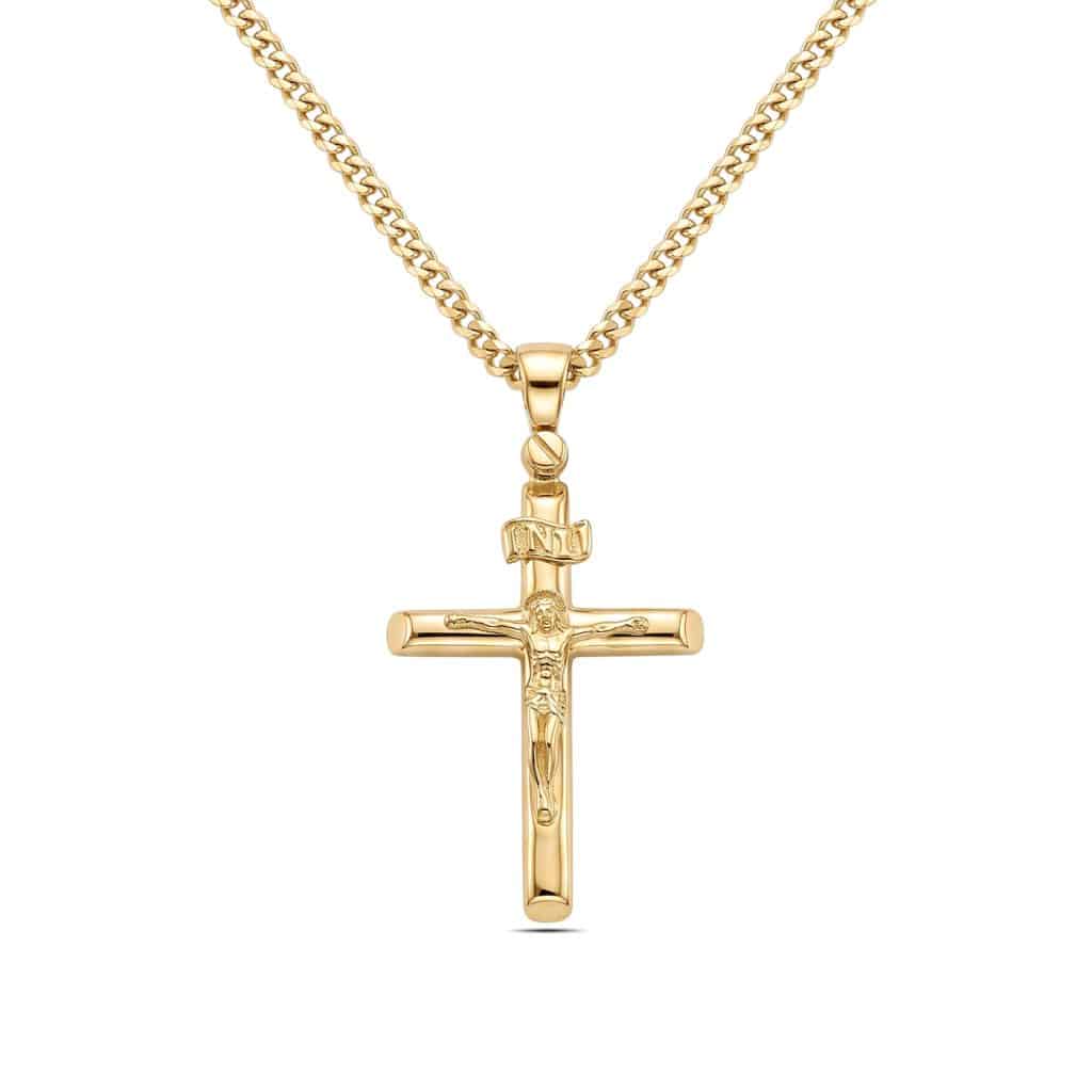 Large gold crucifix pendant