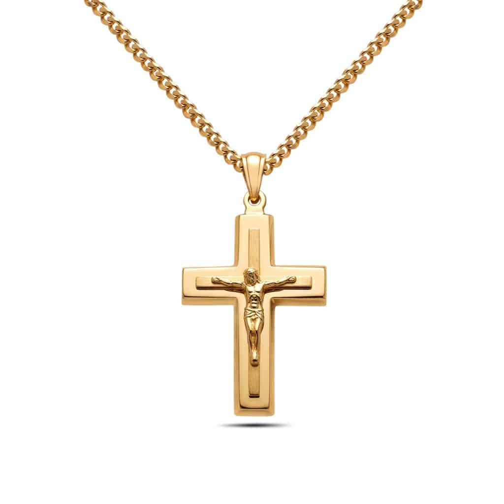 18ct gold crucifix pendant