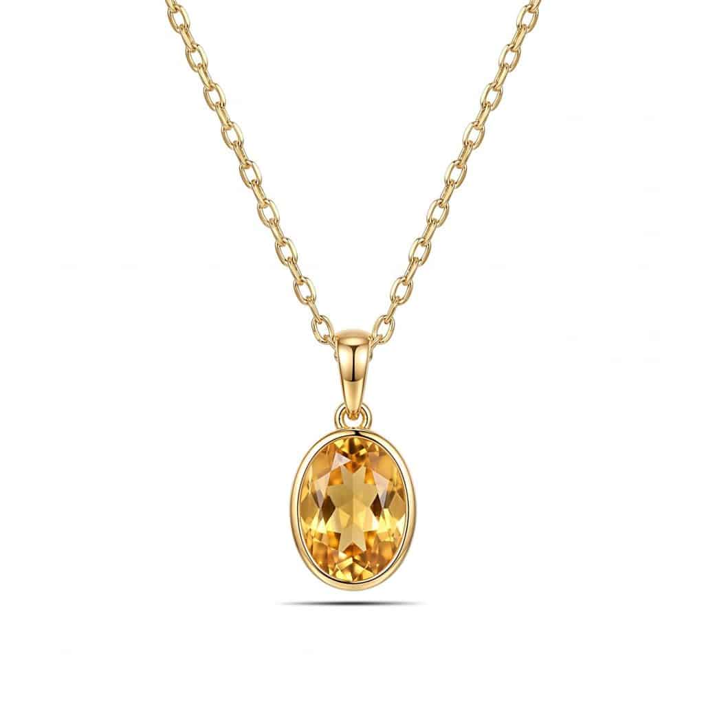 Gold citrine pendant