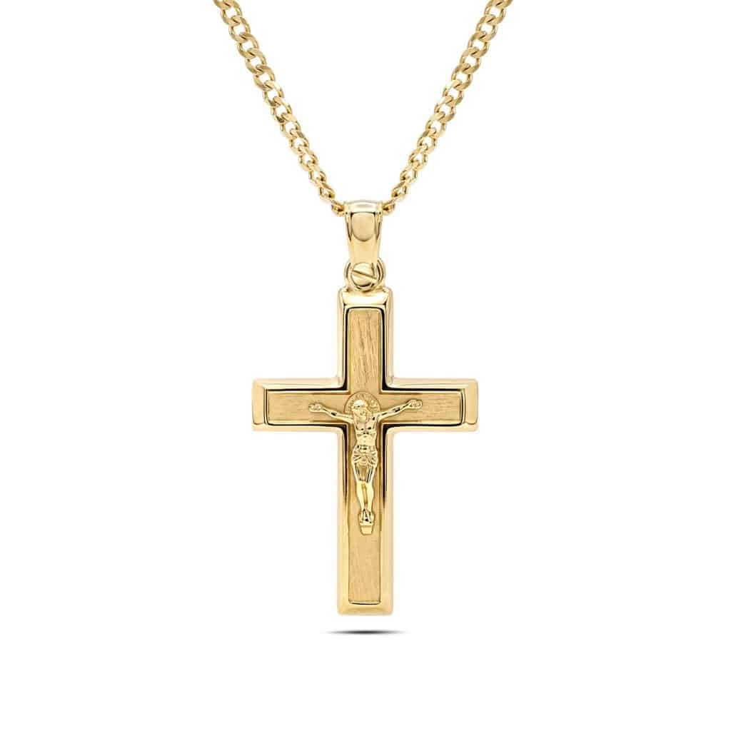 18ct gold crucifix pendant