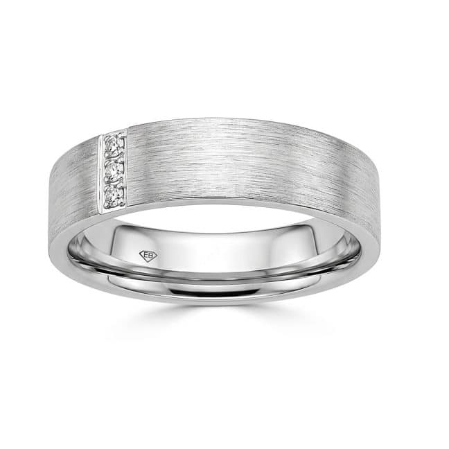 Mens Diamond Wedding Ring in 18ct White GoldMens diamond wedding ring