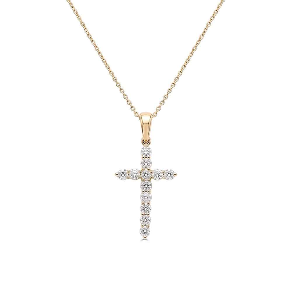 Gold diamond cross pendant
