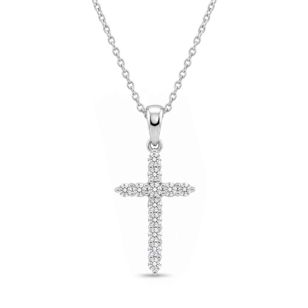 White gold diamond cross