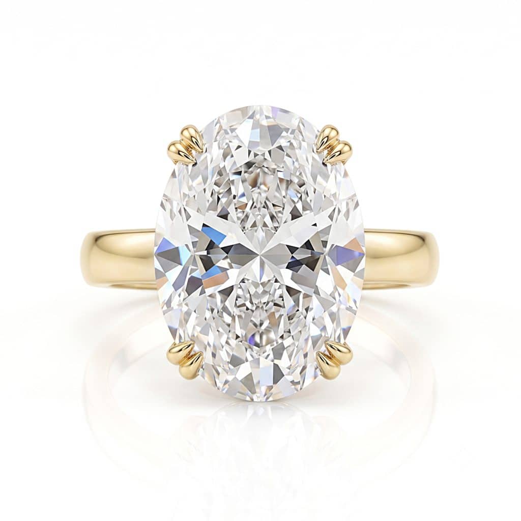 Oval solitaire engagement ring