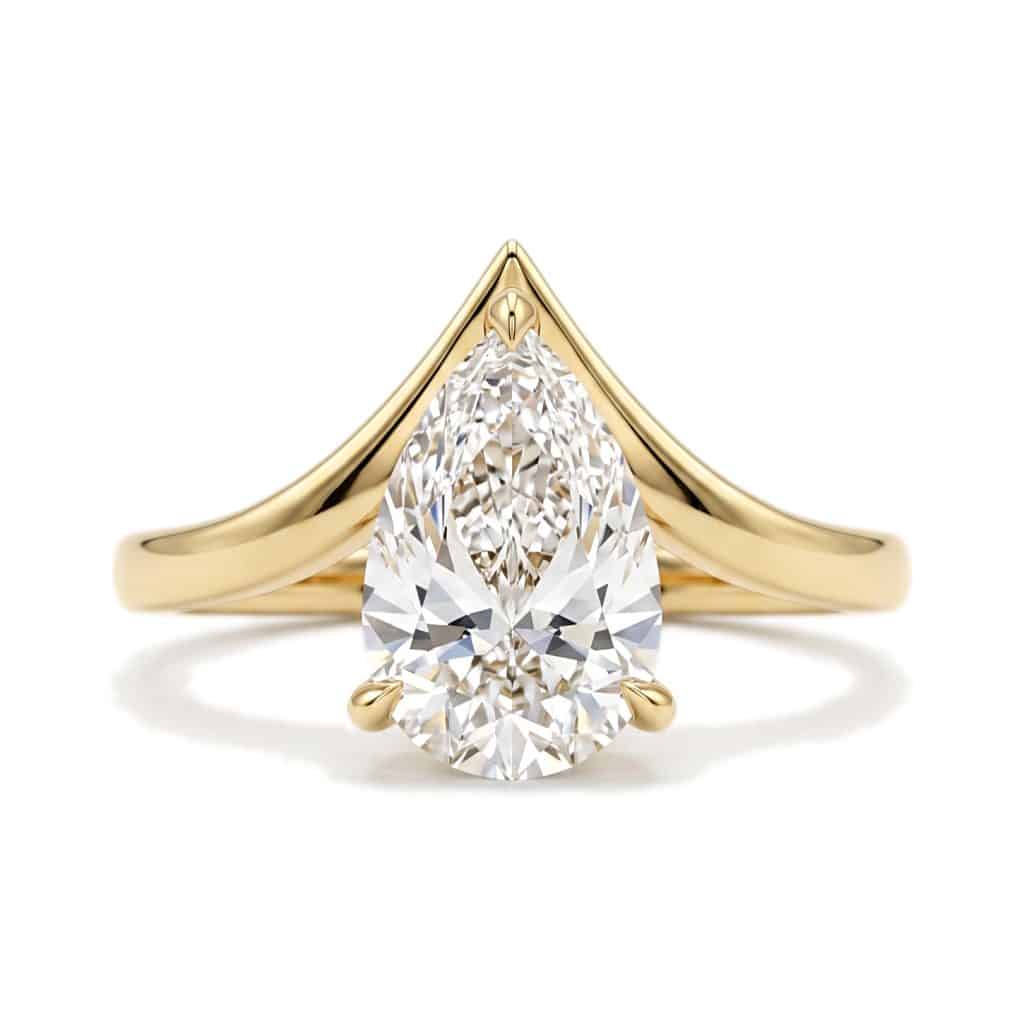 Pear solitaire engagement ring