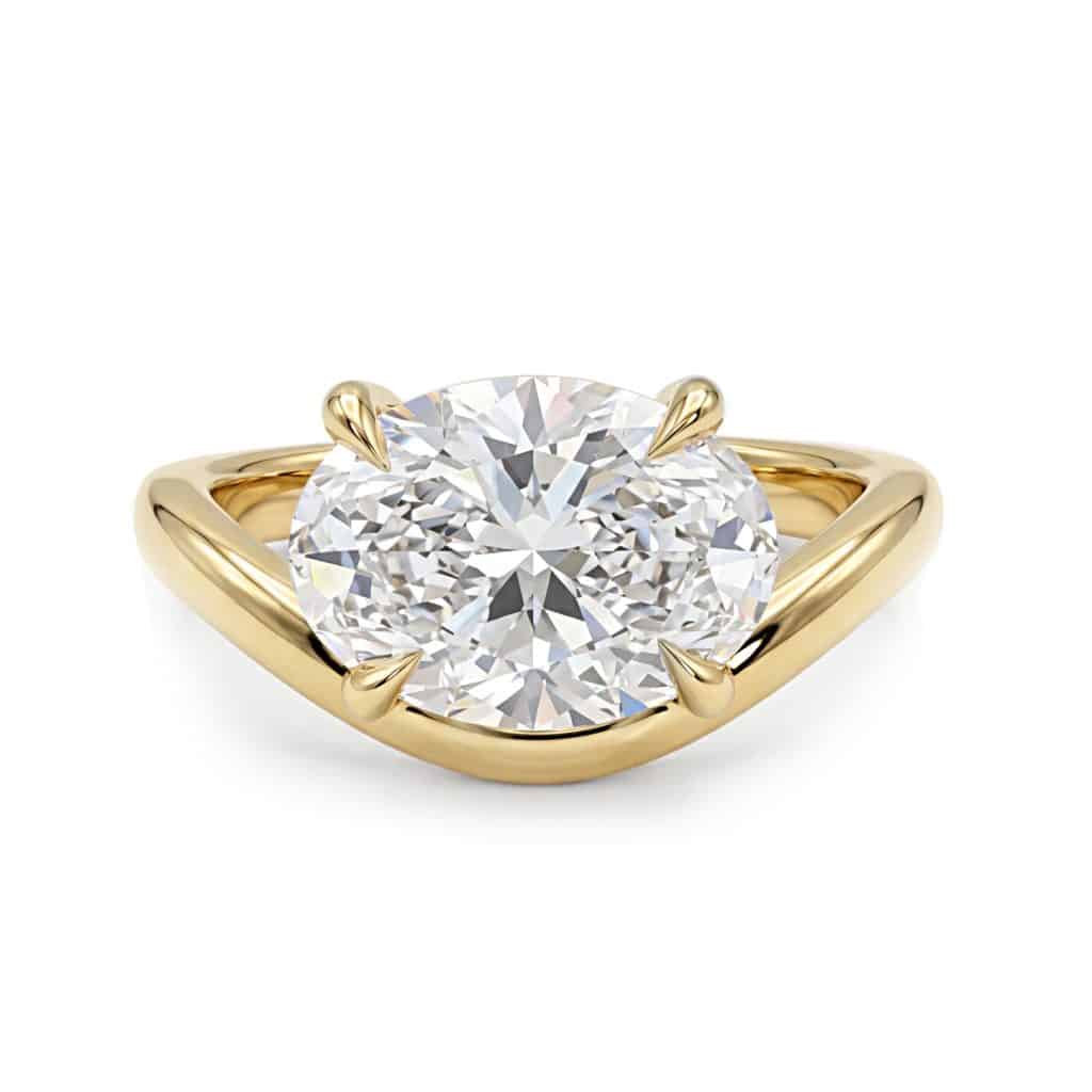 East west engagement ring