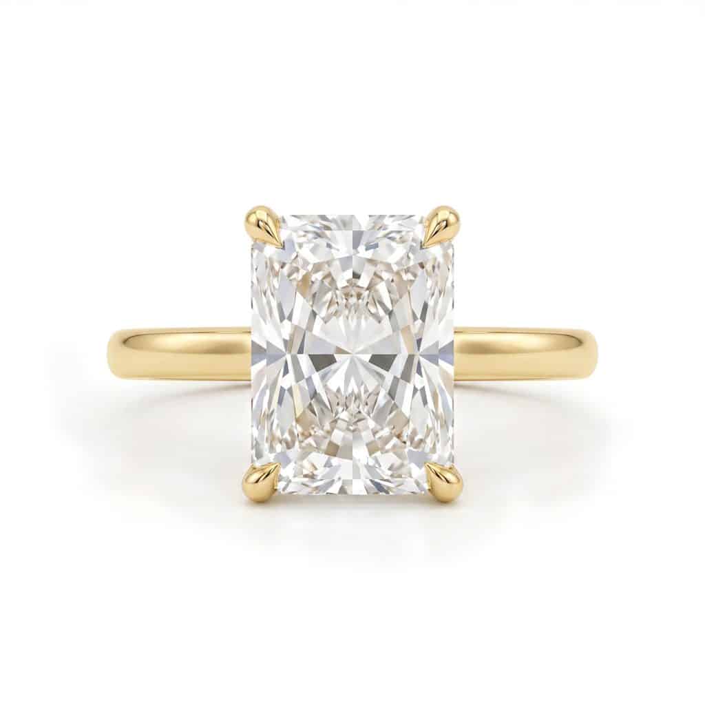 Radiant cut engagement ring