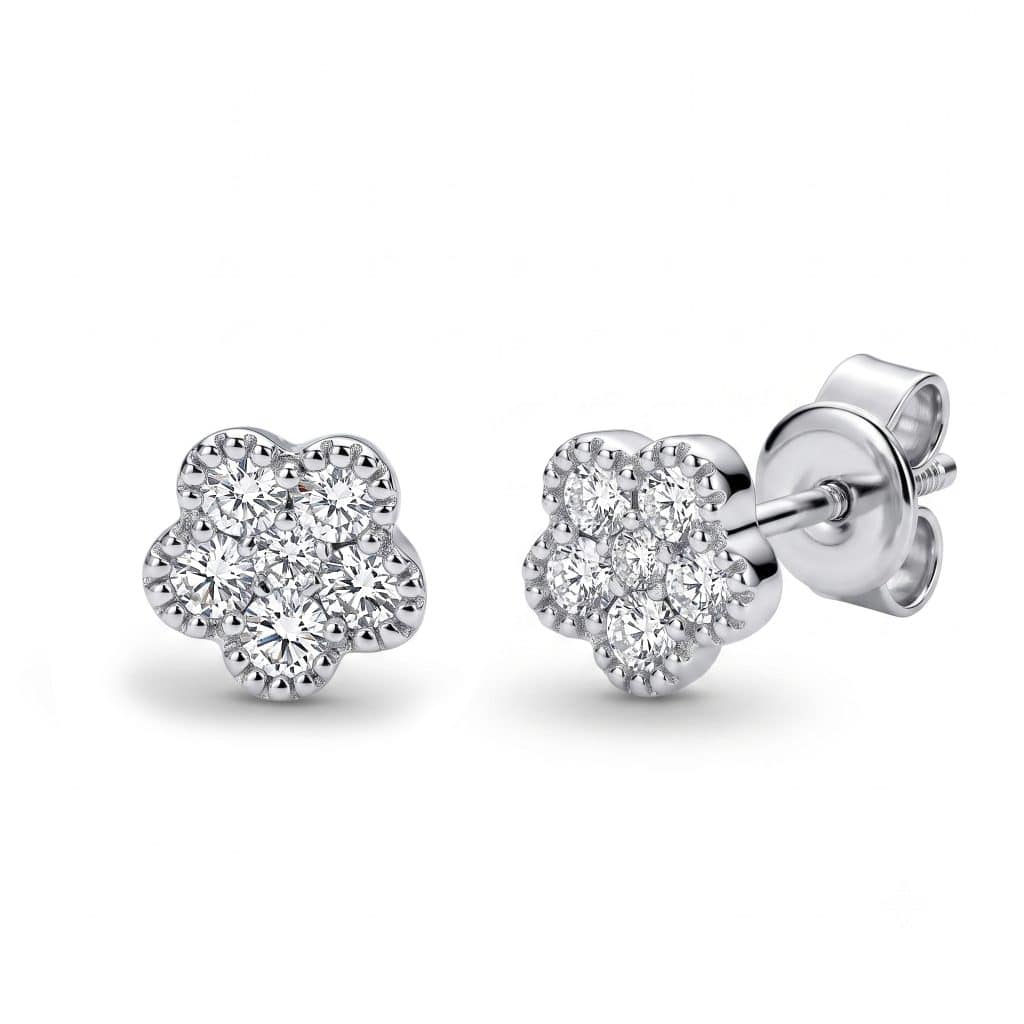 Diamond flower studs